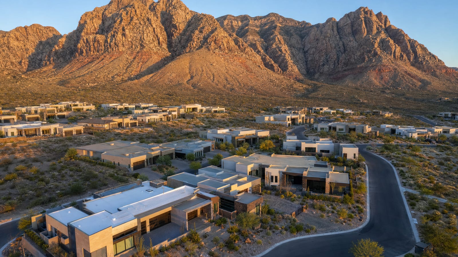 The Cliffs Summerlin West new development with mountain views and family neighborhood streets